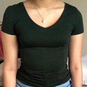Hunter Green V-neck